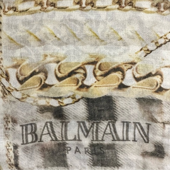 SOLD Balmain Modal & Cashmere Square Scarf/Shawl - Picture 6 of 9